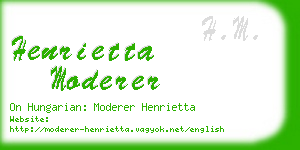 henrietta moderer business card